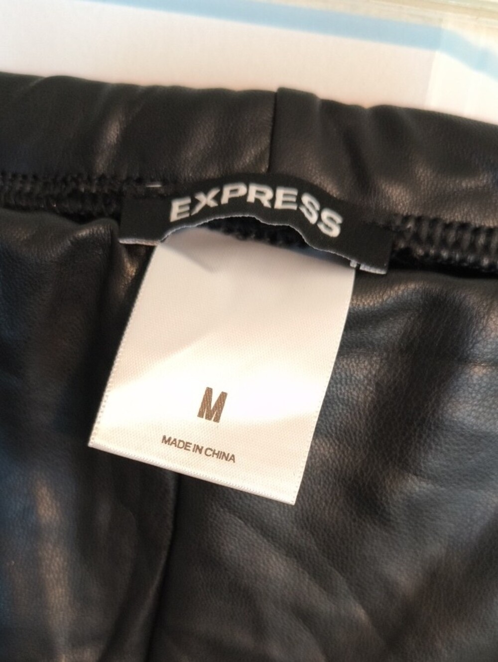 Express Women's Black Faux Leather-Look Leggings - Picture 2 of 3